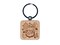 Alice's Adventures in Wonderland Engraved Wood Square Keychain Tag Charm